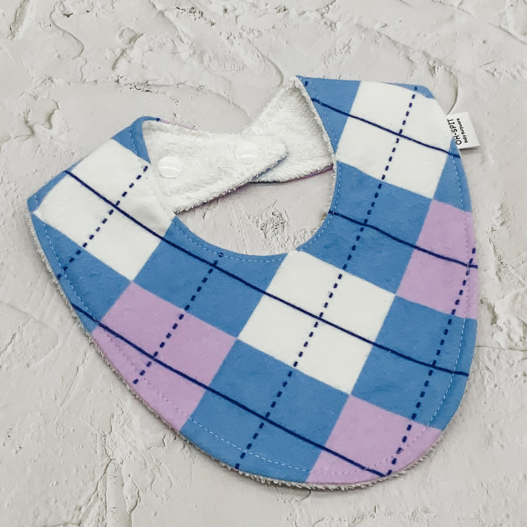 Soft Argyle Signature Bib