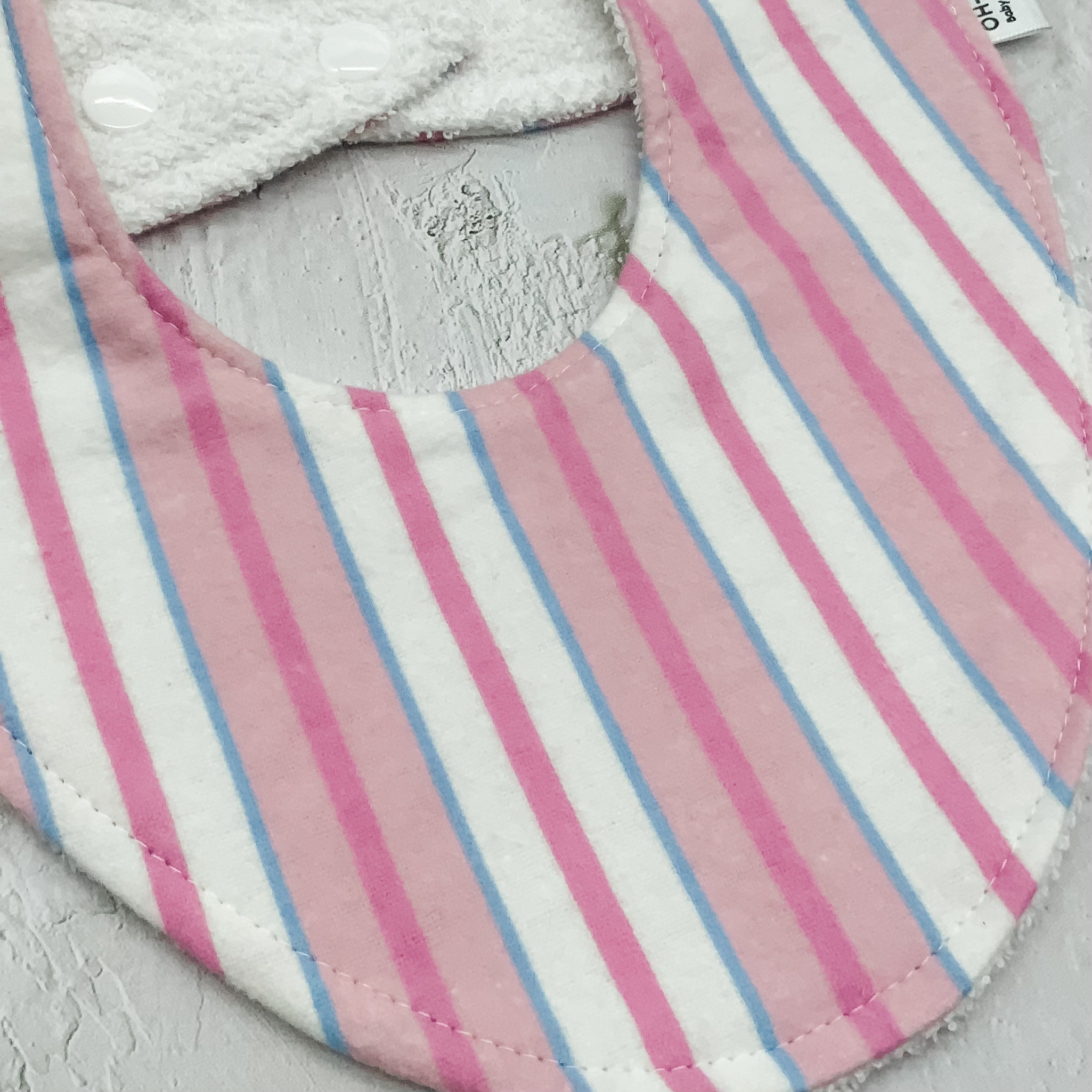 Soft Pink Stripes Signature Bib