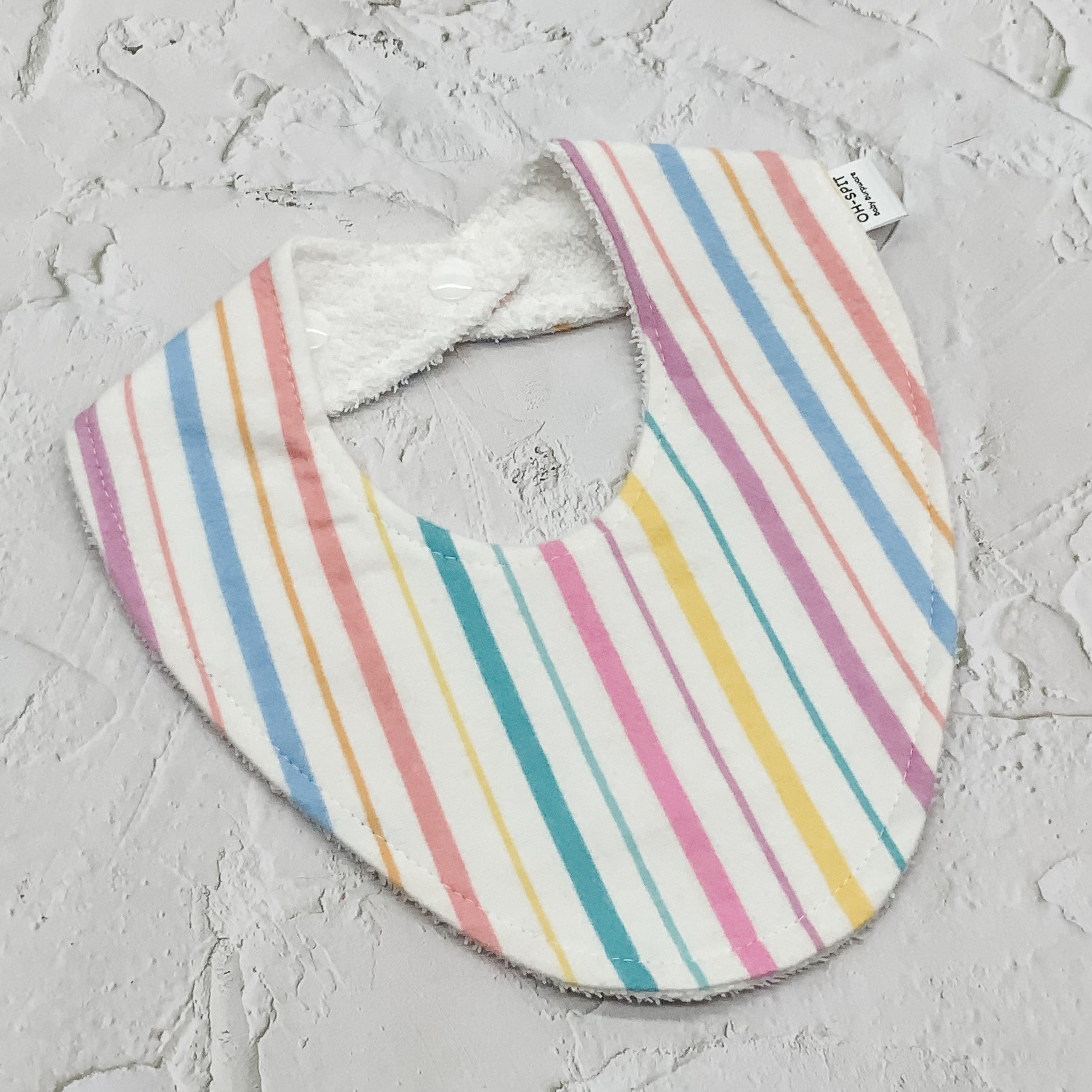 Soft Pastel Rainbow Stripes Signature Bib