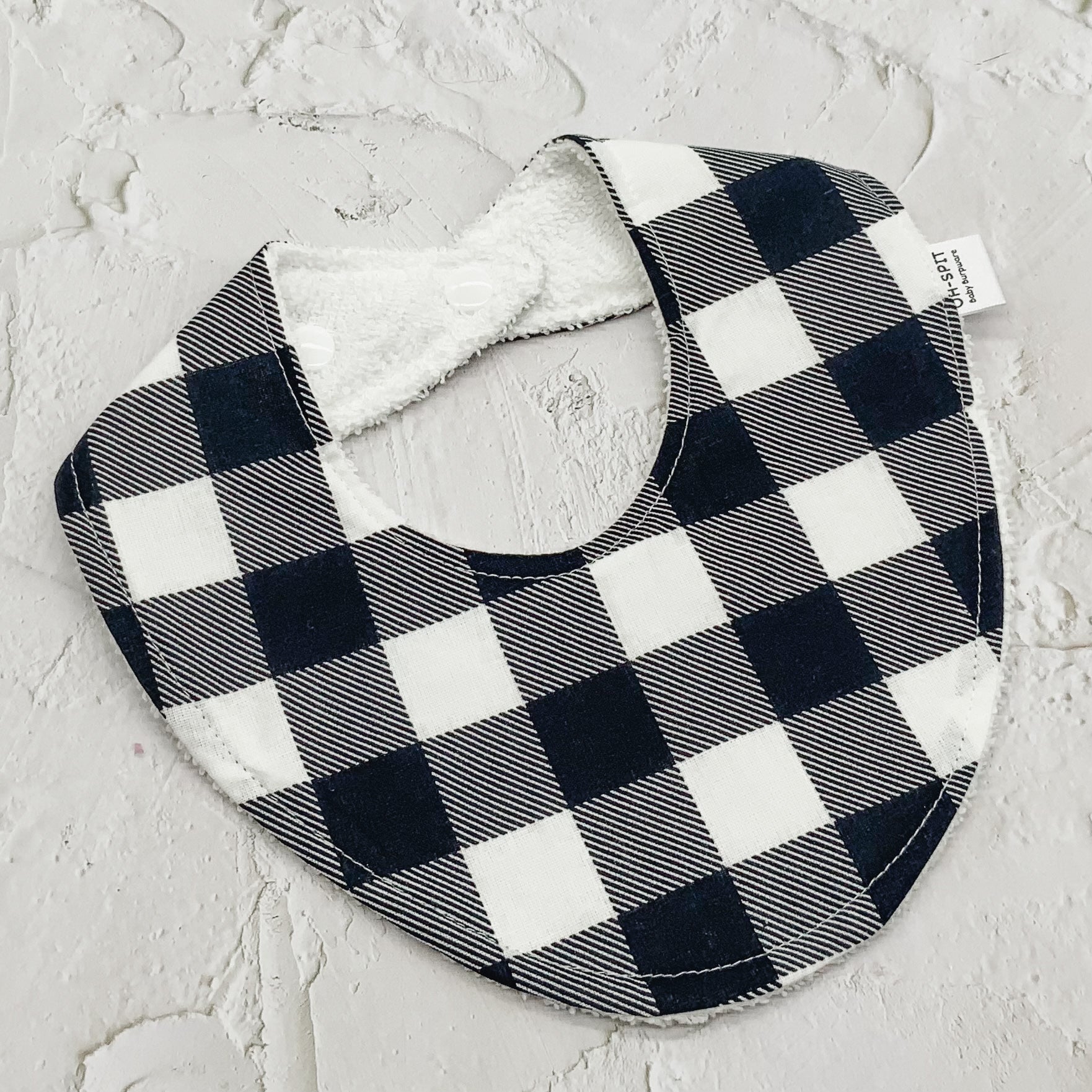 Navy Blue Gingham Signature Bib