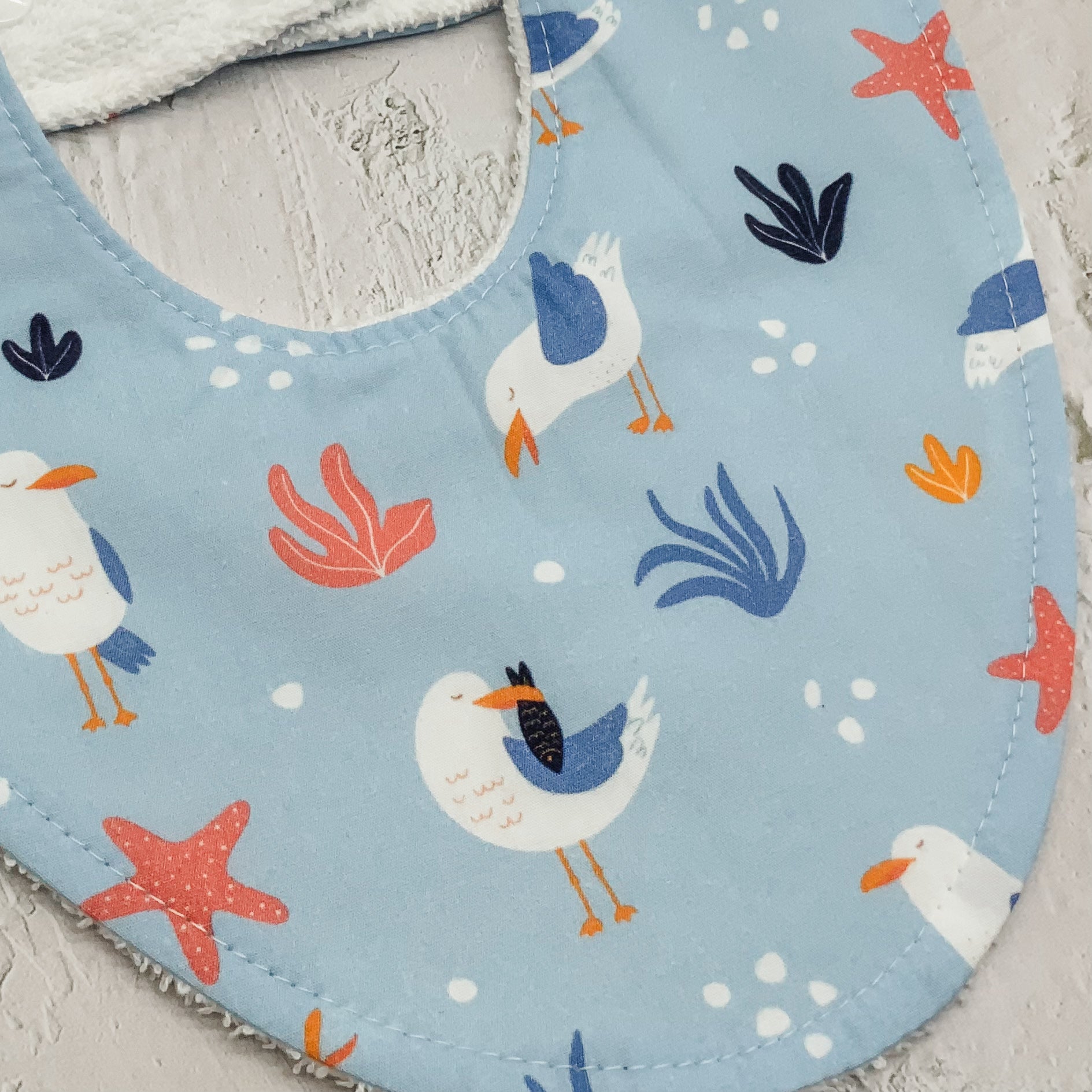 Sandy Sea Gull Signature Bib
