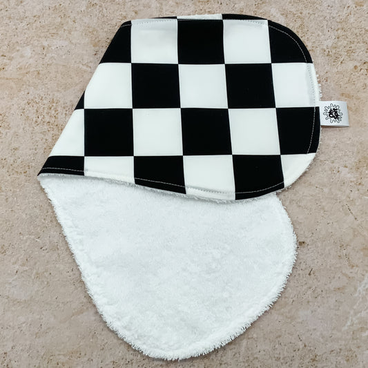 Ibis Black Checkerboard Burp Cloths