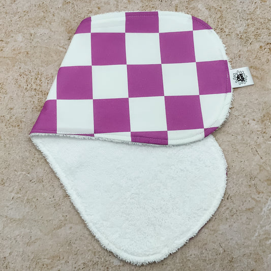 Paddy Purple Checkerboard Burp Cloths