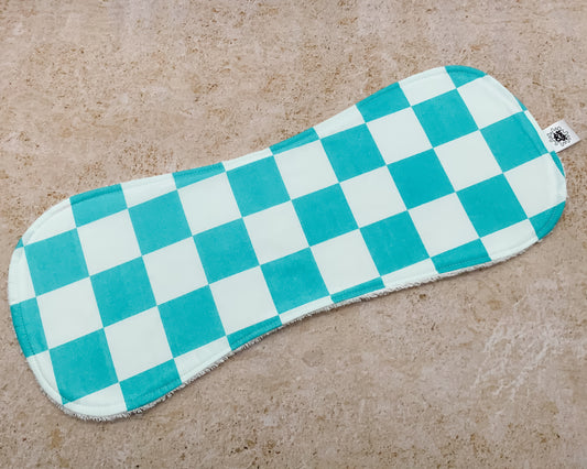 Wave Teal Checkerboard Burp Cloths