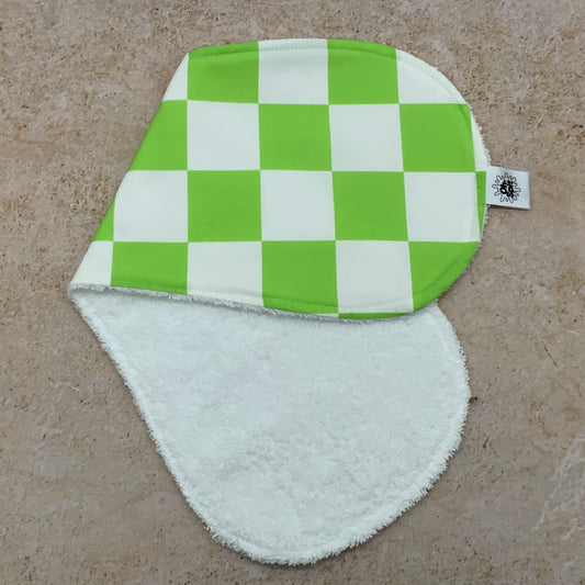 Lorikeet Lime Checkerboard Burp Cloths