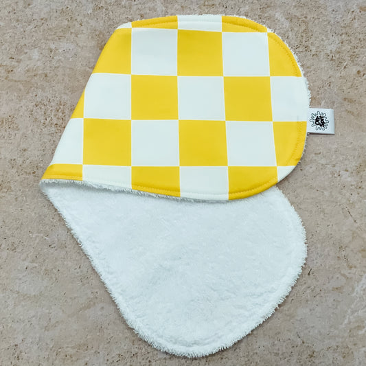 Piney Yellow Checkerboard Burp Cloths