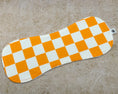 Load image into Gallery viewer, Mandarin Orange Checkerboard Burp Cloths
