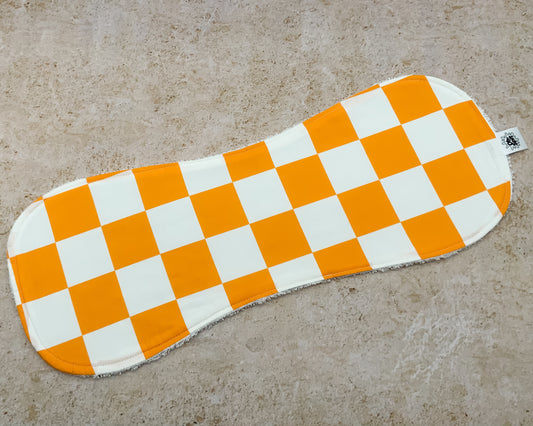 Mandarin Orange Checkerboard Burp Cloths