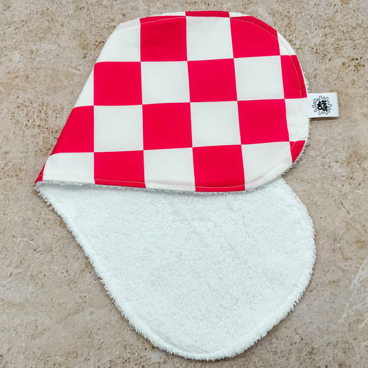 Creaming Soda Pink Checkerboard Burp Cloths