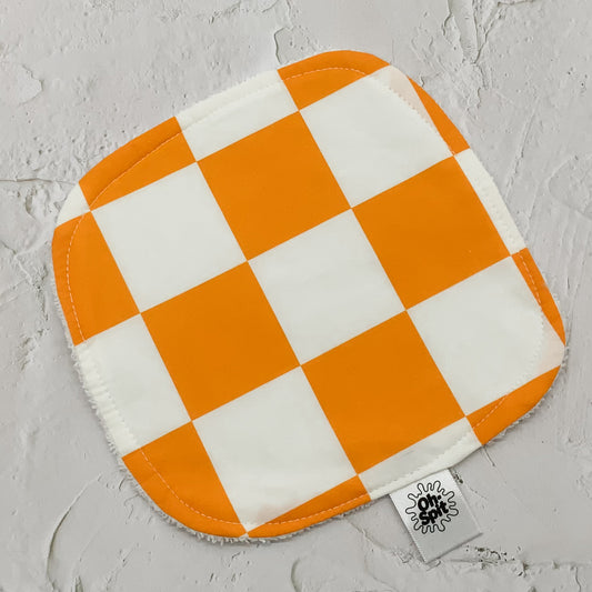 Washcloth - Mandarin Orange Checkerboard