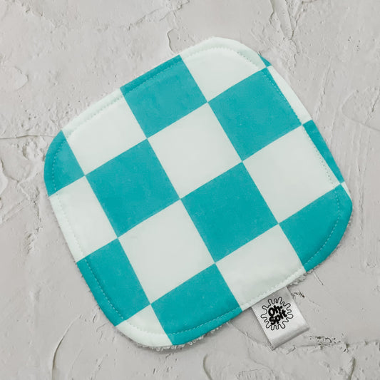 Washcloth - Wave Teal Checkerboard