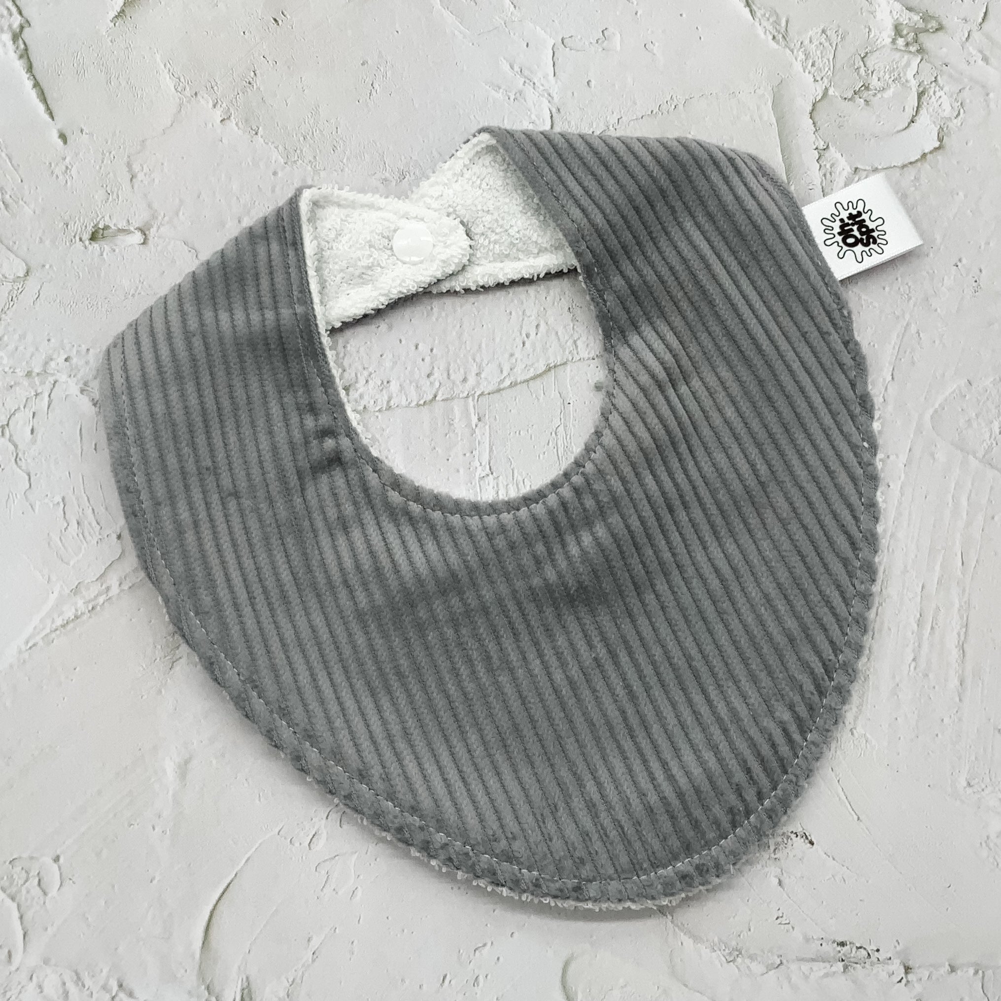 Elephant Grey Corduroy Signature Bib