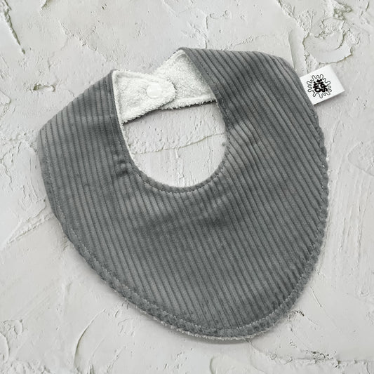 Elephant Grey Corduroy Signature Bib
