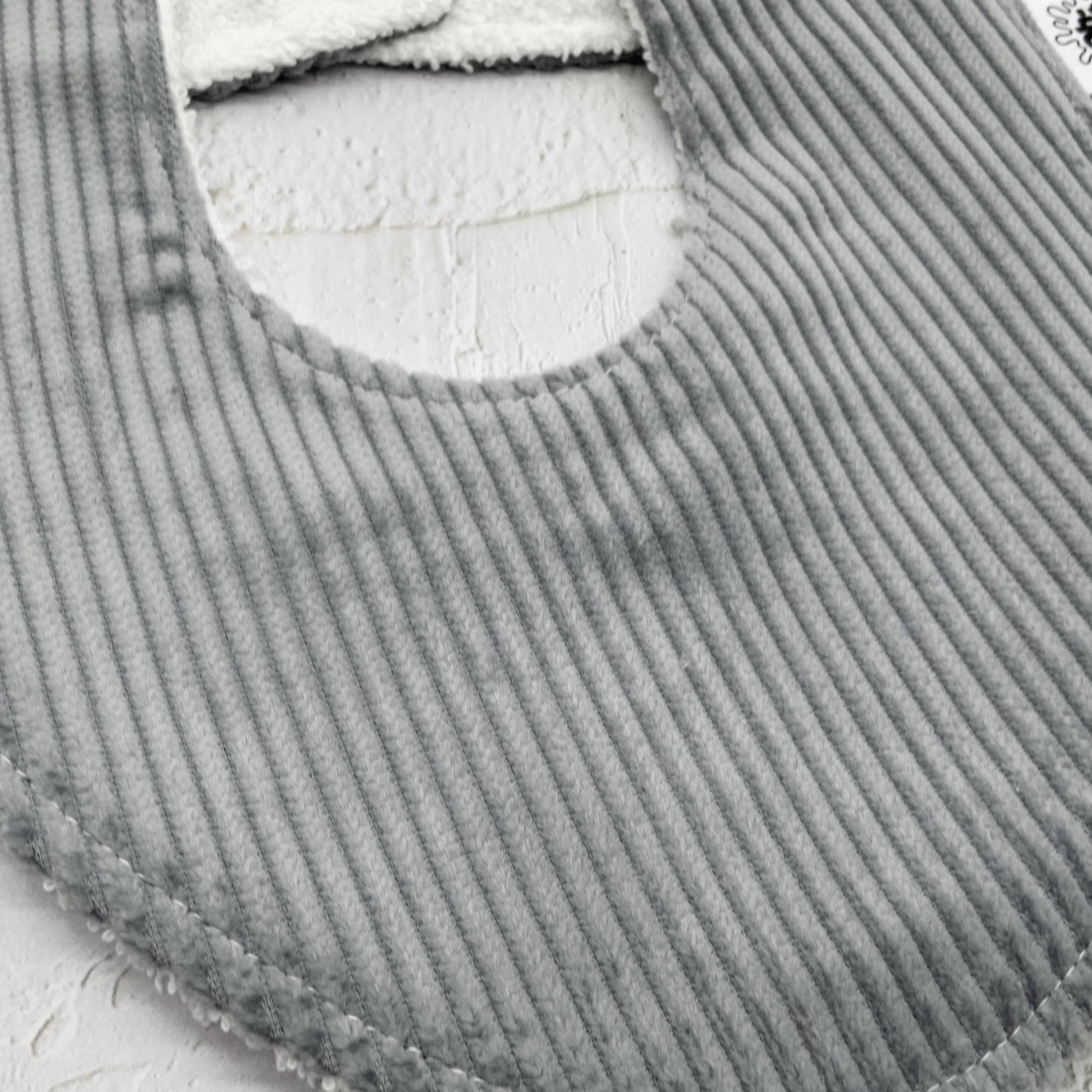 Elephant Grey Corduroy Signature Bib