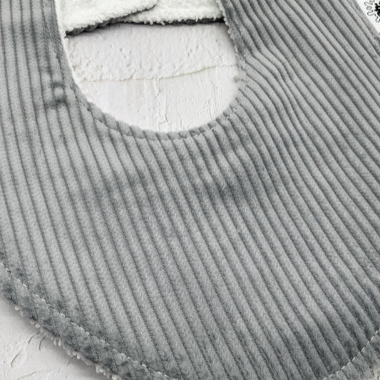 Elephant Grey Corduroy Signature Bib