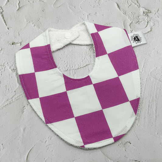 Paddy Purple Checkerboard Bib