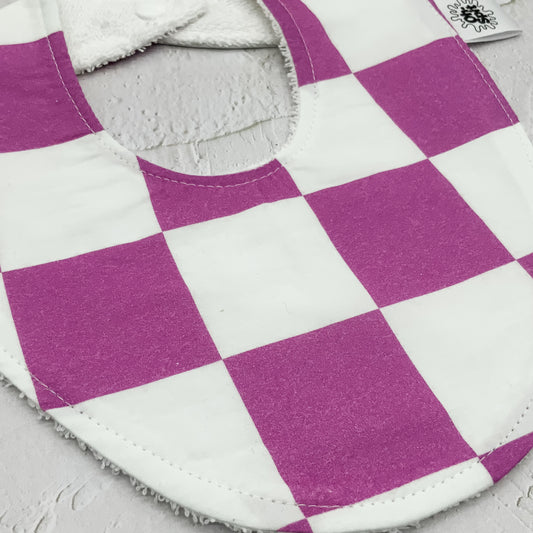 Paddy Purple Checkerboard Bib