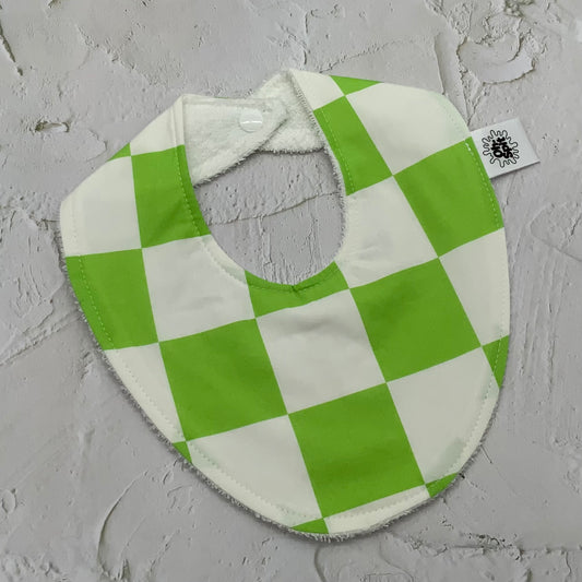 Lorikeet Lime Checkerboard Bib