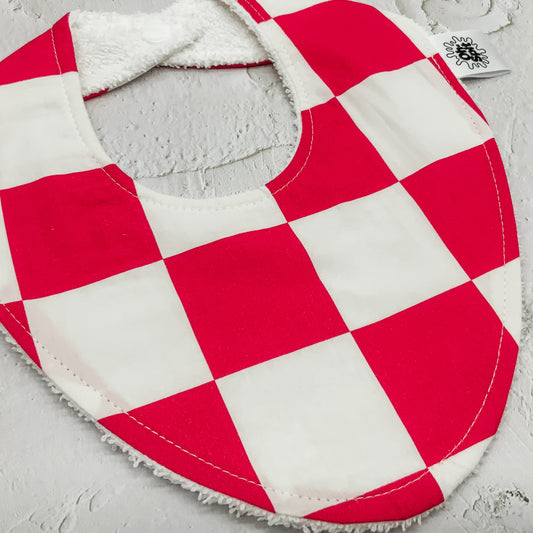 Creaming Soda Pink Checkerboard Bib