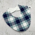 Load image into Gallery viewer, Teal & Navy Flannel Signature Bib
