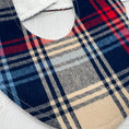 Load image into Gallery viewer, Red, Tan & Navy Flannel Signature Bib
