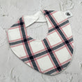 Load image into Gallery viewer, White & Pink Flannel Signature Bib

