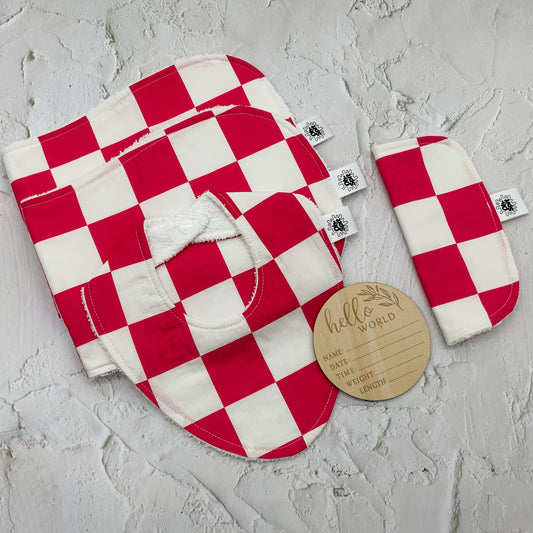 Baby Gift Set - Creaming Soda Pink Checkerboard