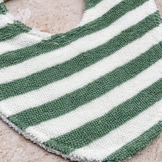 Green Stripes Beach Towel Bib