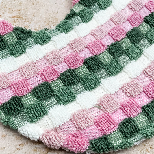Pink & Green Popcorn Beach Towel Bib