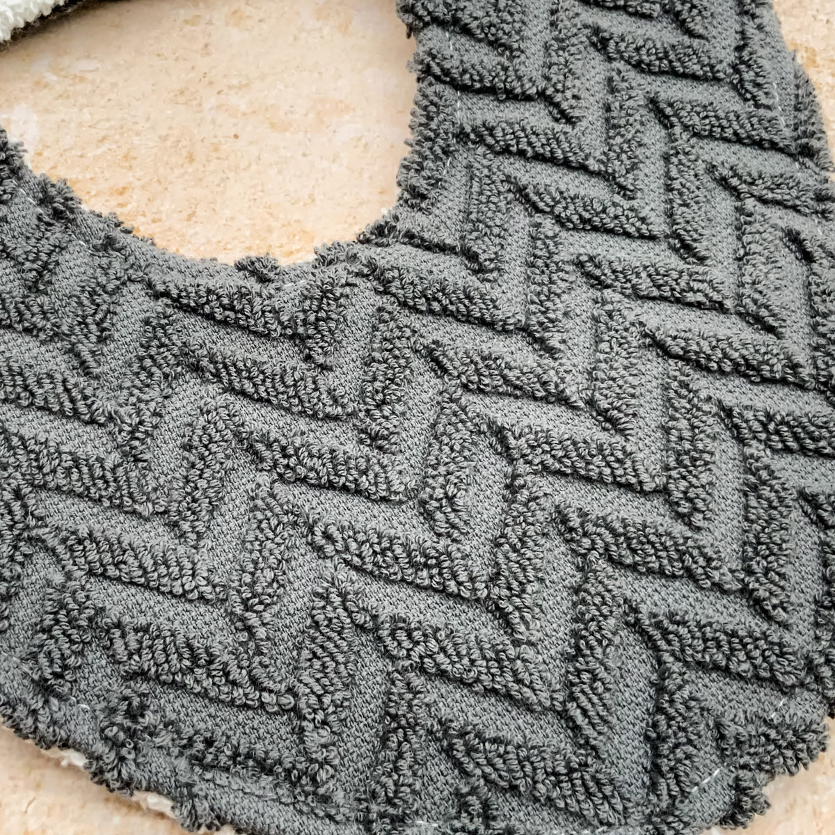 Charcoal Chevron Beach Towel Bib