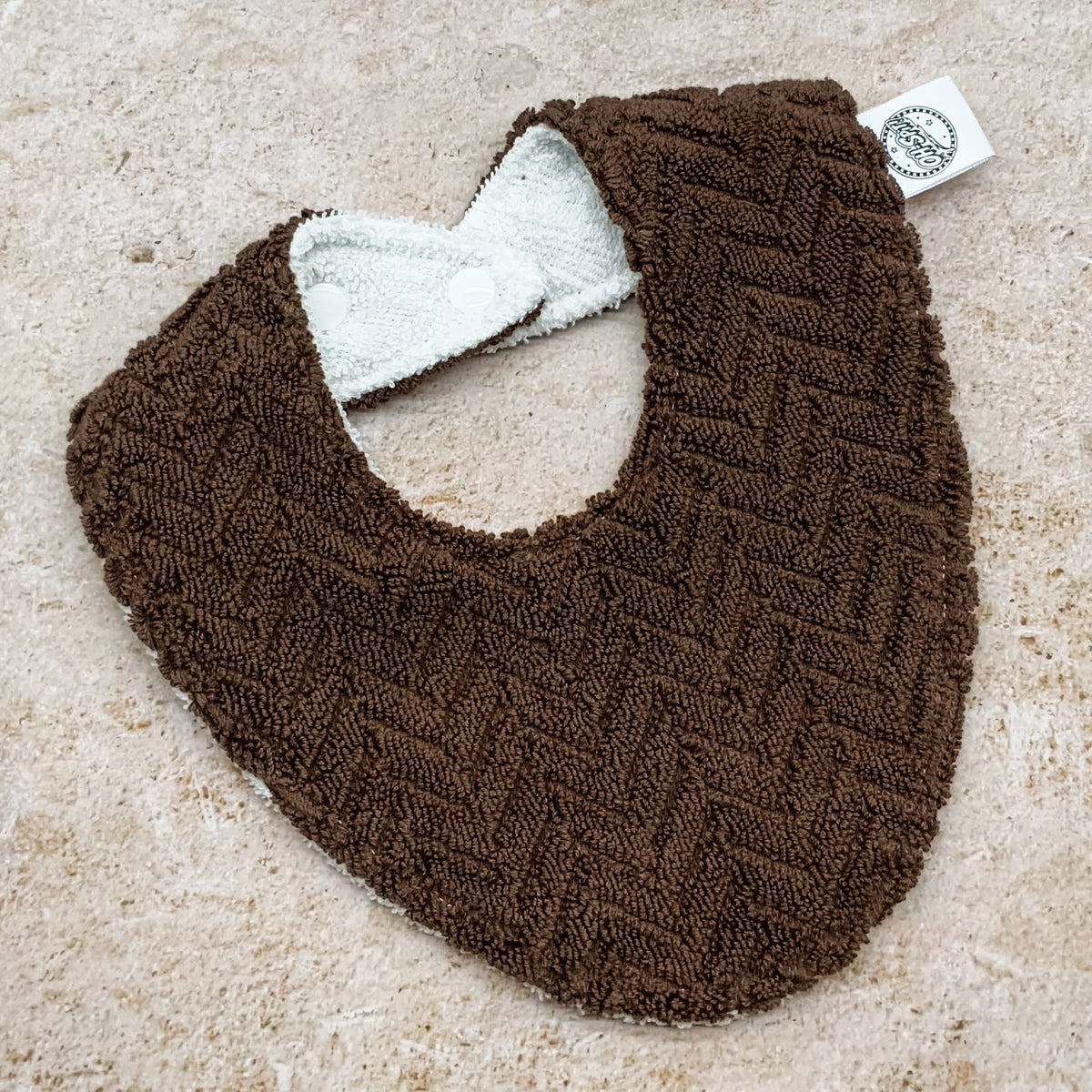Cocoa Chevron Beach Towel Bib