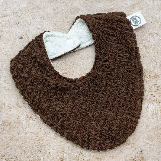 Cocoa Chevron Beach Towel Bib