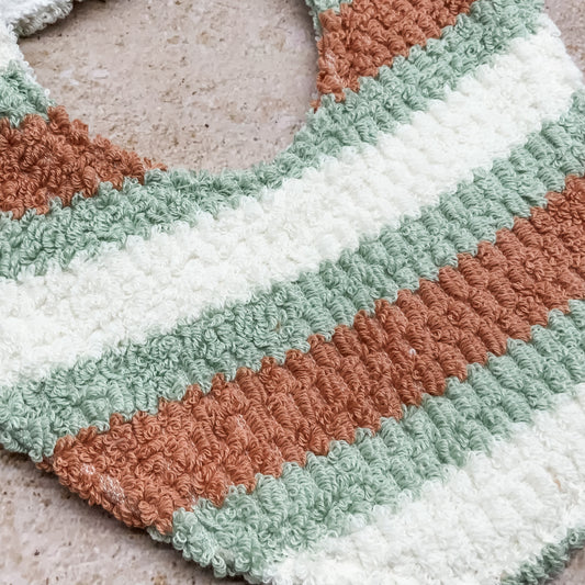 Terracotta Stripes Beach Towel Bib
