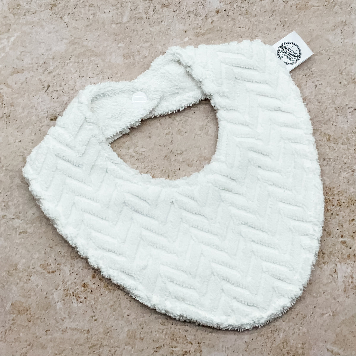 White Chevron Beach Towel Bib