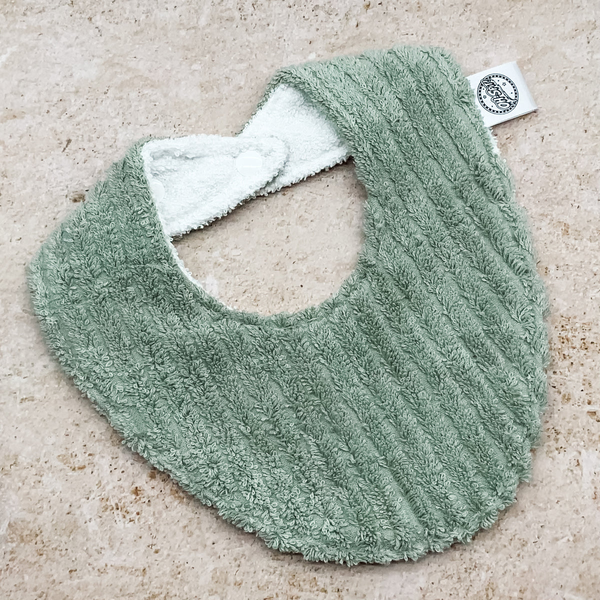 Moss Green Stripes Beach Towel Bib