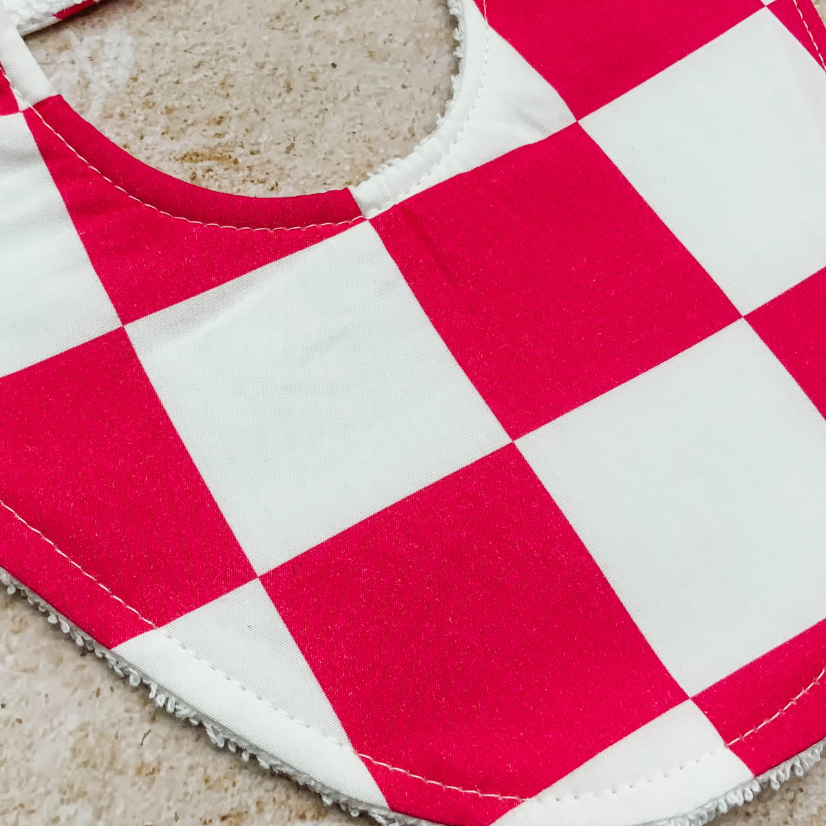 Creaming Soda Pink Checkerboard Bib