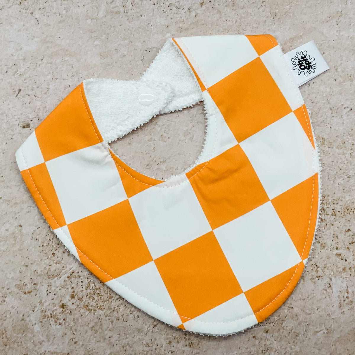 Mandarin Orange Checkerboard Bib