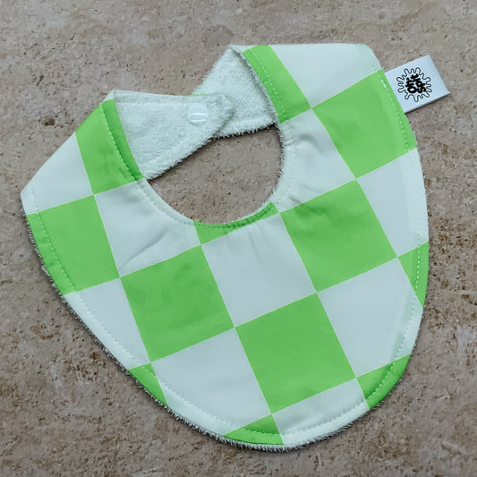 Lorikeet Lime Checkerboard Bib