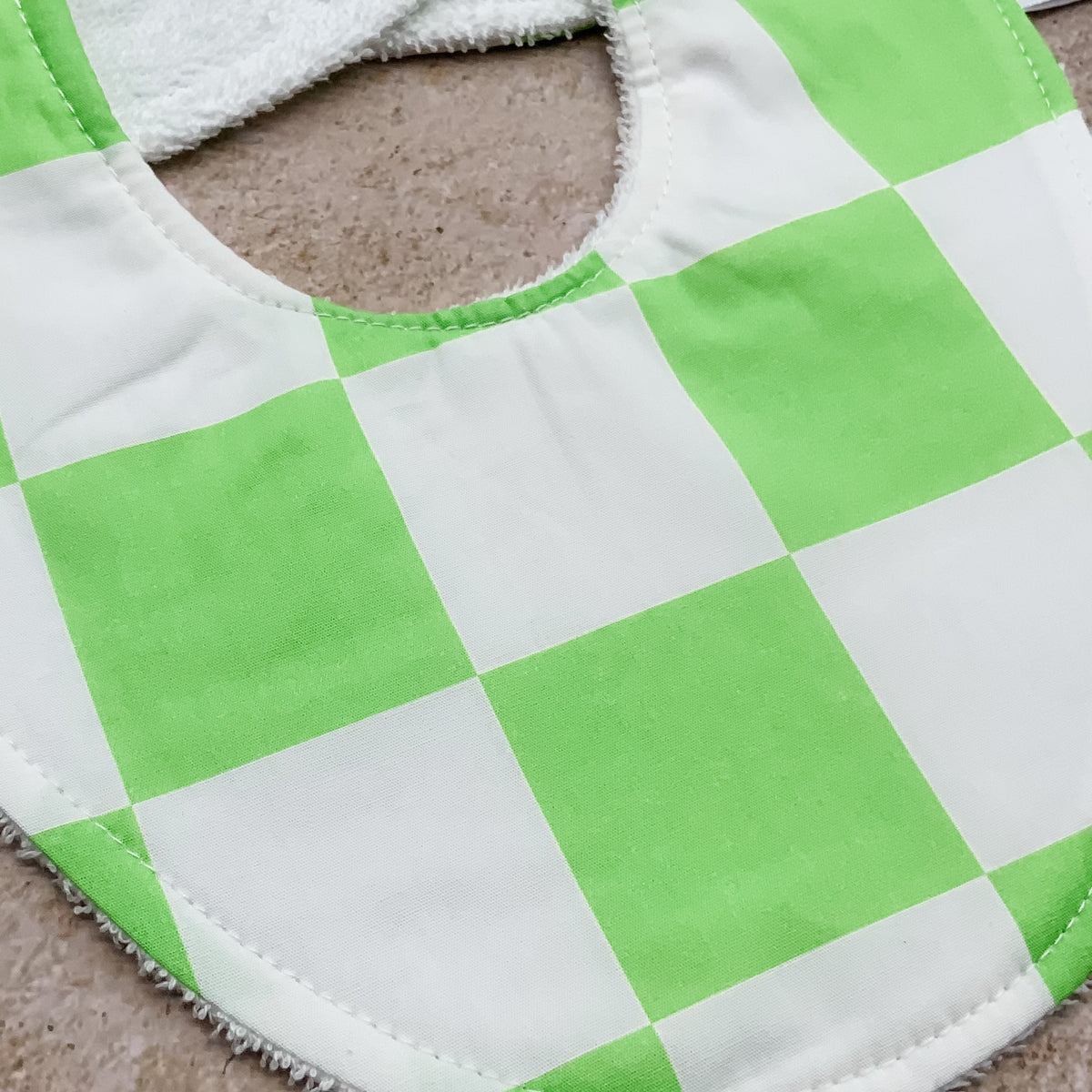 Lorikeet Lime Checkerboard Bib
