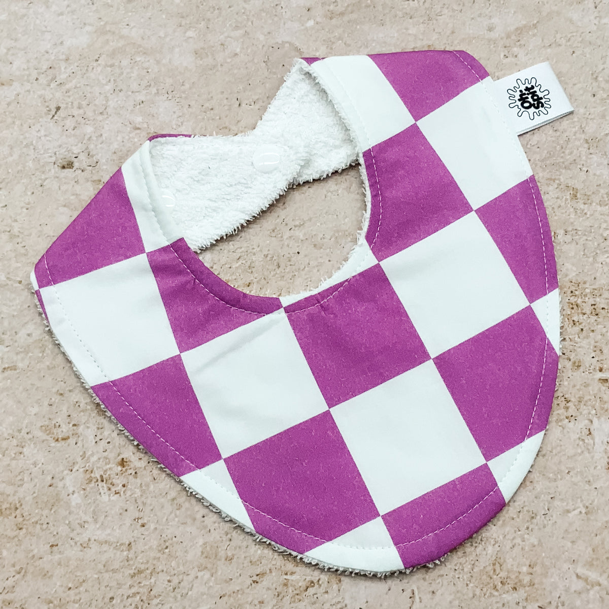 Paddy Purple Checkerboard Bib