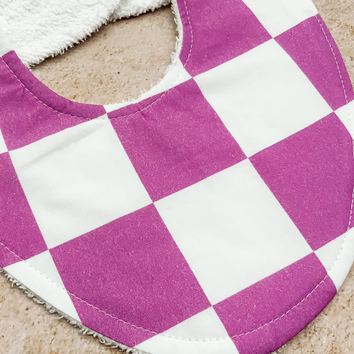 Paddy Purple Checkerboard Bib