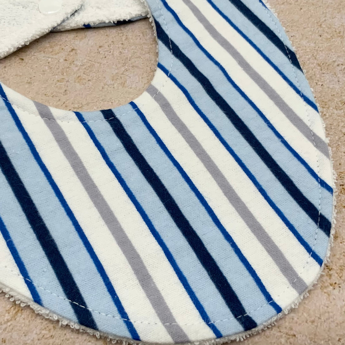 Soft Blue Stripe Signature Bib