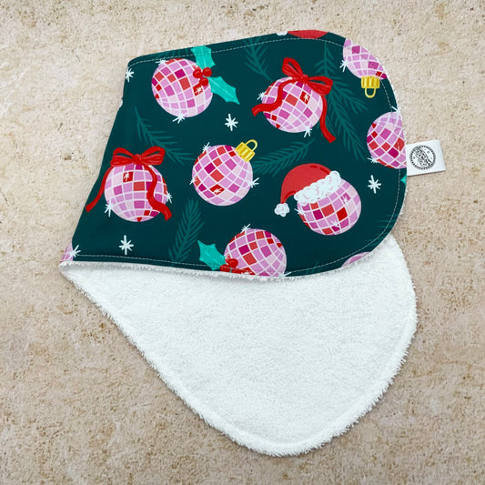 Disco Christmas Burp Cloths