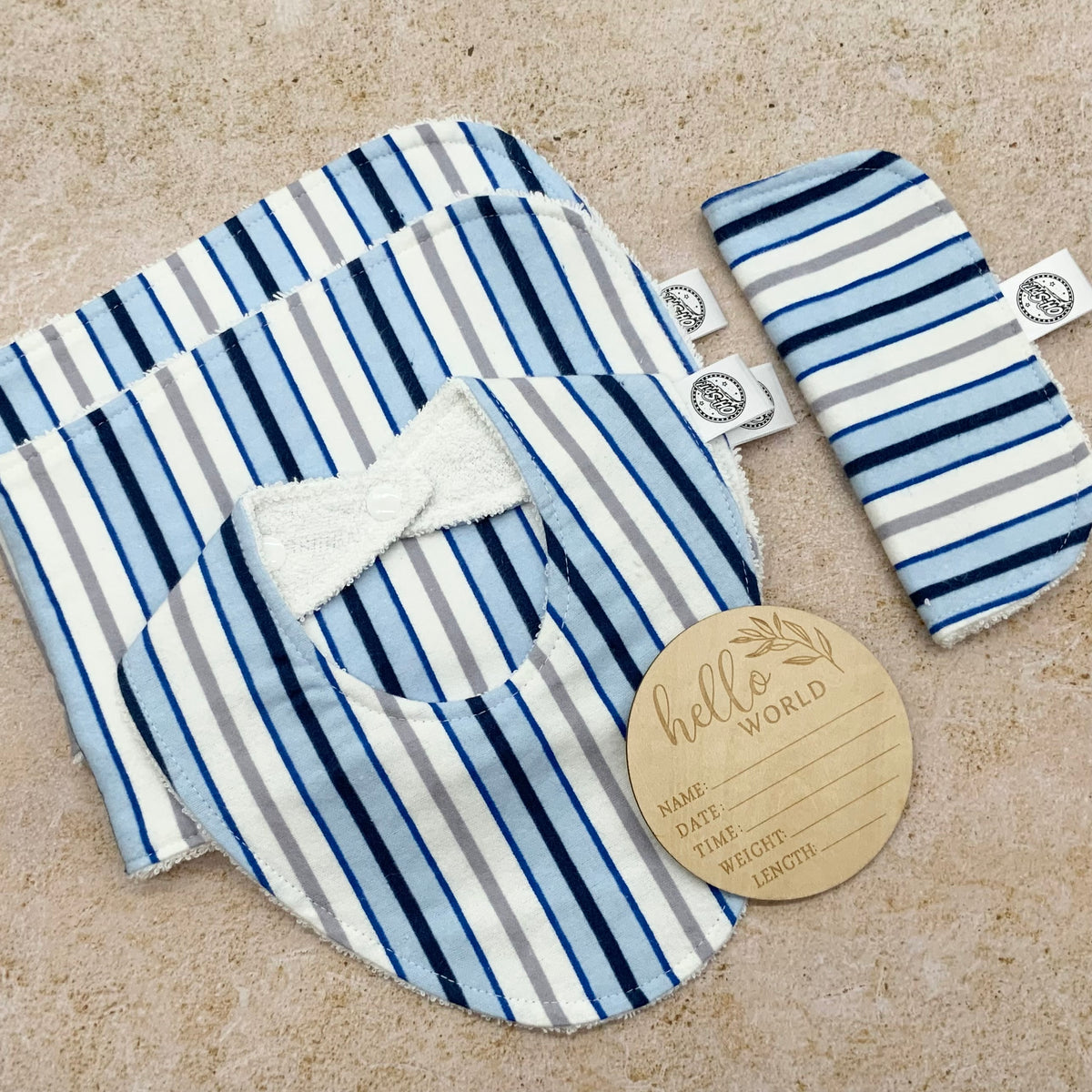 Baby Gift Set - Soft Blue Stripe