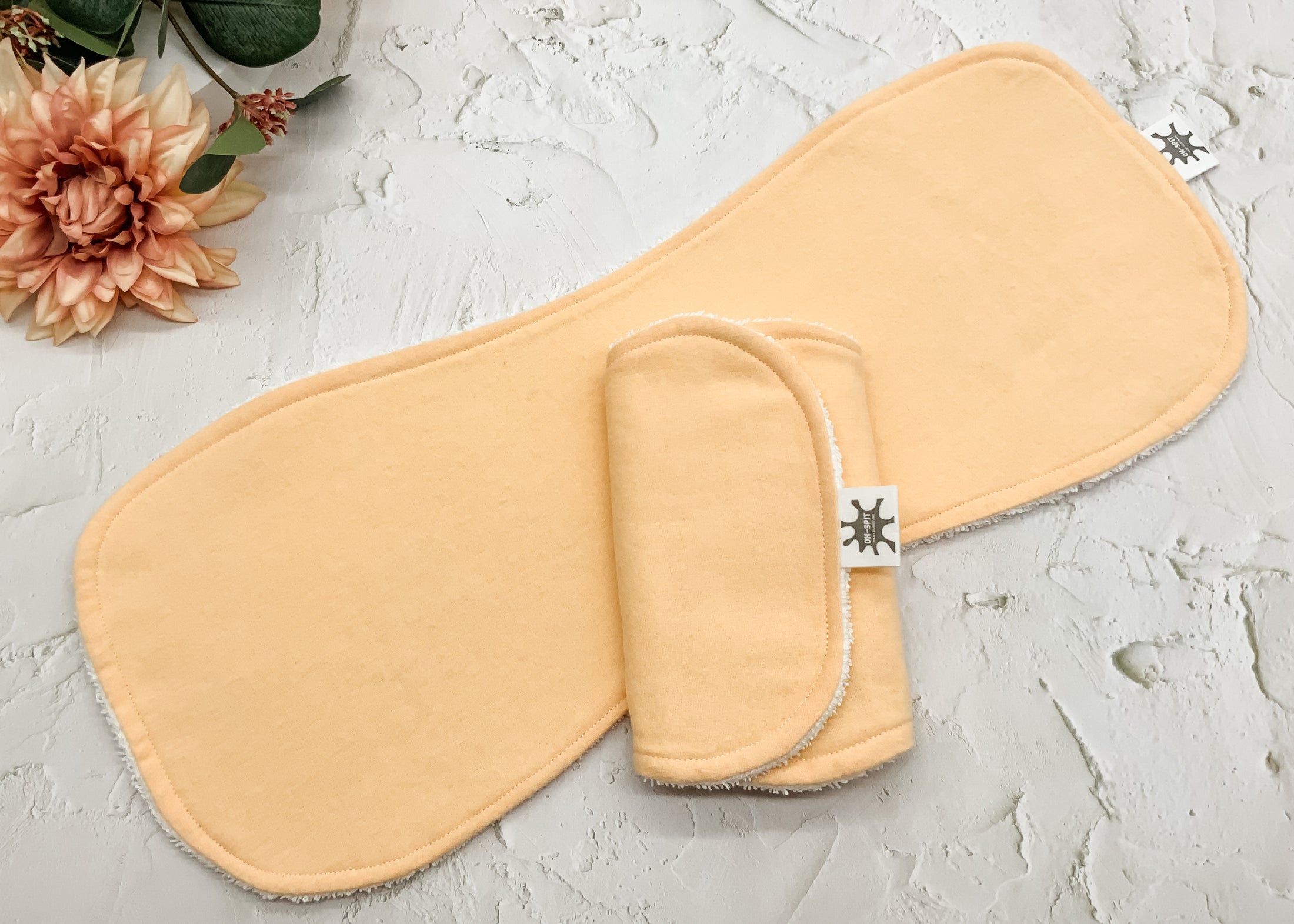 Apricot Sorbet Soft Pastel Burp Cloths