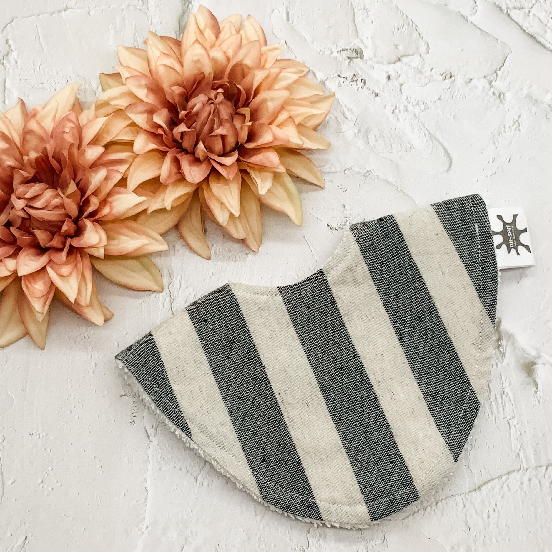 Linen Bold Stripes Signature Bib