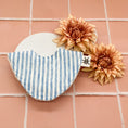 Load image into Gallery viewer, Blue Stripe Linen Signature Bib
