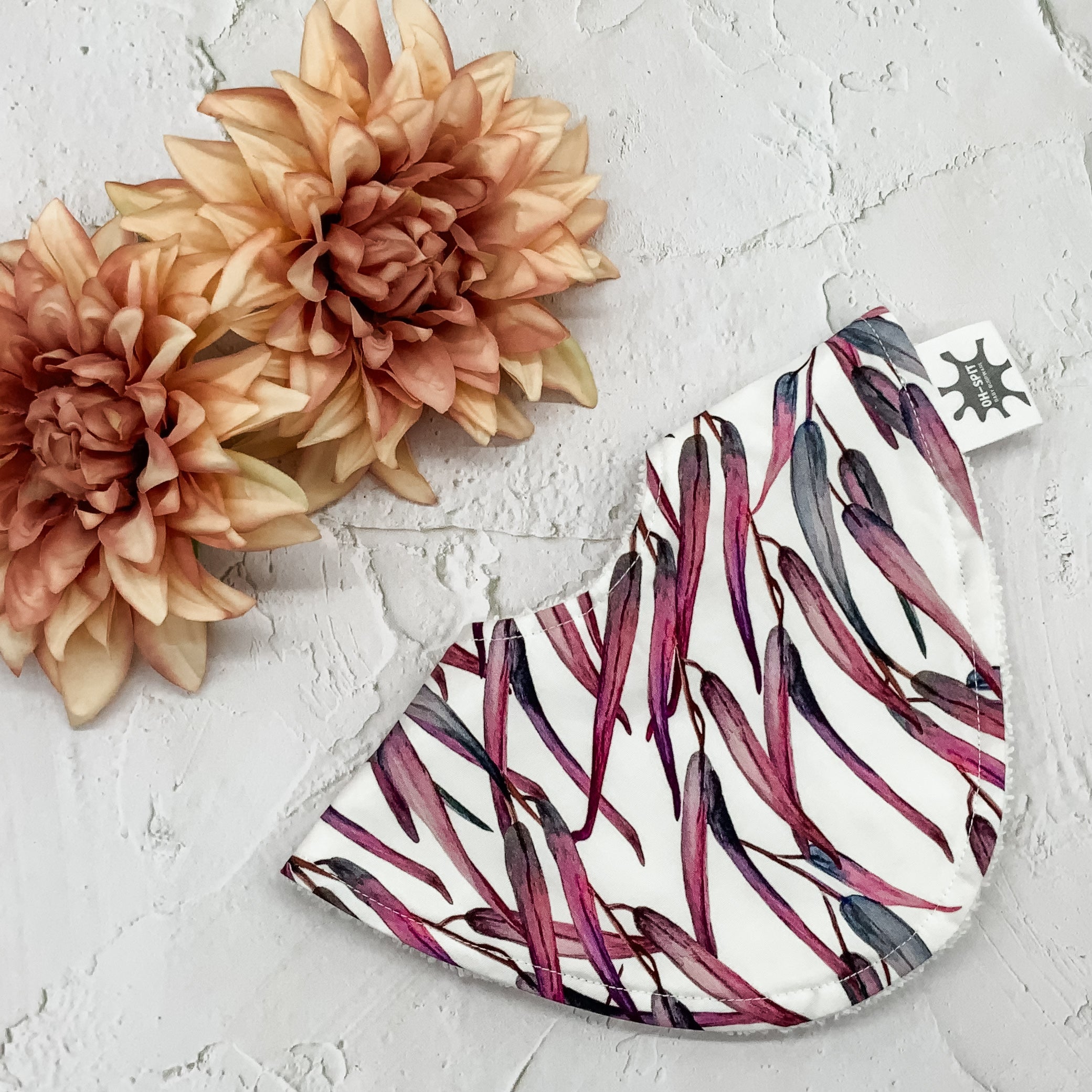 Fuchsia Gum Leaves Signature Bib