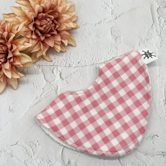 Soft Pink Gingham Signature Bib