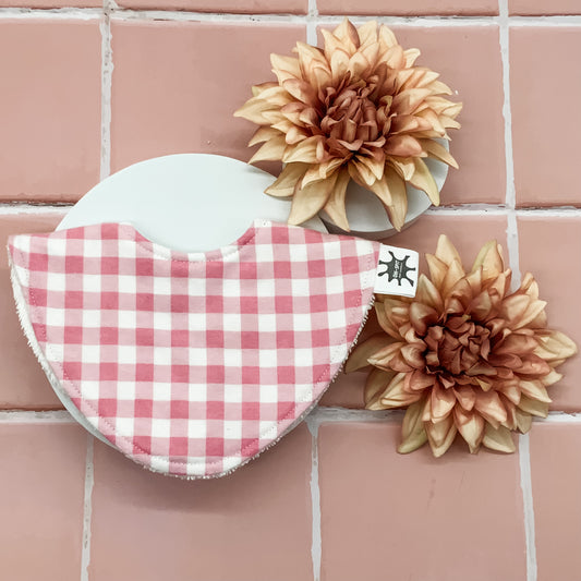 Soft Pink Gingham Signature Bib
